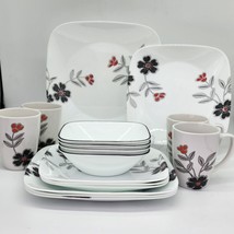 ♻️ Corelle Square Mandarin Flower Dinnerware 16-Pc Set - $3,540.53 MXN