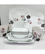 ♻️ Corelle Square Mandarin Flower Dinnerware 16-Pc Set - $3,527.69 MXN