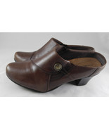 Michel M. Women&#39;s Brown Leather Mules Comfort Slip-On Heels Maryport Siz... - $30.02 CAD