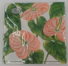 Ideal Home Range Napkins Pink Anthurium 20 Count 3 Ply Paper 13 X 13 Inch Lunch - £10.27 GBP