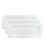 Set Of 3 Contemporary Rhomboid White Porcelain Serving Platter Plate Dis... - €34,15 EUR