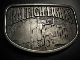 Raleigh Lights Belt Buckle R J Reynolds Truck Design on A Steel Colored Metal - £11.00 GBP