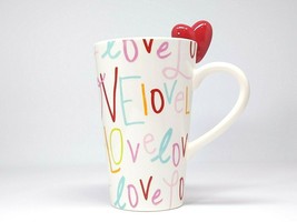 Target Tall Latte Mug Valentine&#39;s Day 2010 Love Red Heart on Border Edge... - $21.78