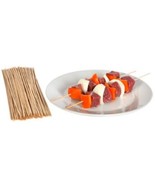 100 BAMBOO 12&quot; SKEWERS Shish Kabob BBQ grill party skew vegetable rOund ... - £15.25 GBP