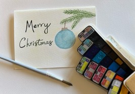 3 greeting cards-Christmas cards - 3 for $10 - FREE SHIPPING-watercolor ... - $10.00