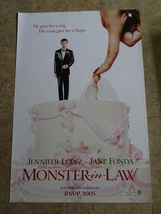 Monster -IN-LAW - Movie Poster With Jane Fonda And Jennifer Lopez - Advance - $21.00