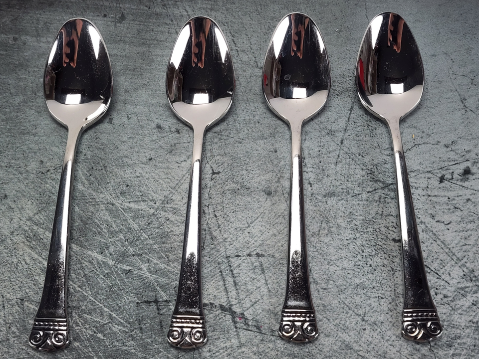 Primary image for Lot of 4 Oneida Melodia Stainless Steel 18/10 Tablespoons Flatware 7 1/8"