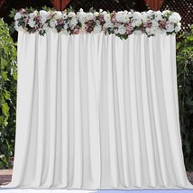 White Backdrop Curtains For Parties, Photography Backdrop Drapes For Wedding - £28.23 GBP