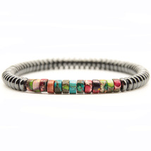 Fashion Natural Stone Bracelets Men Women 6mm Hematite Imperial Beaded Braslet C - £11.06 GBP