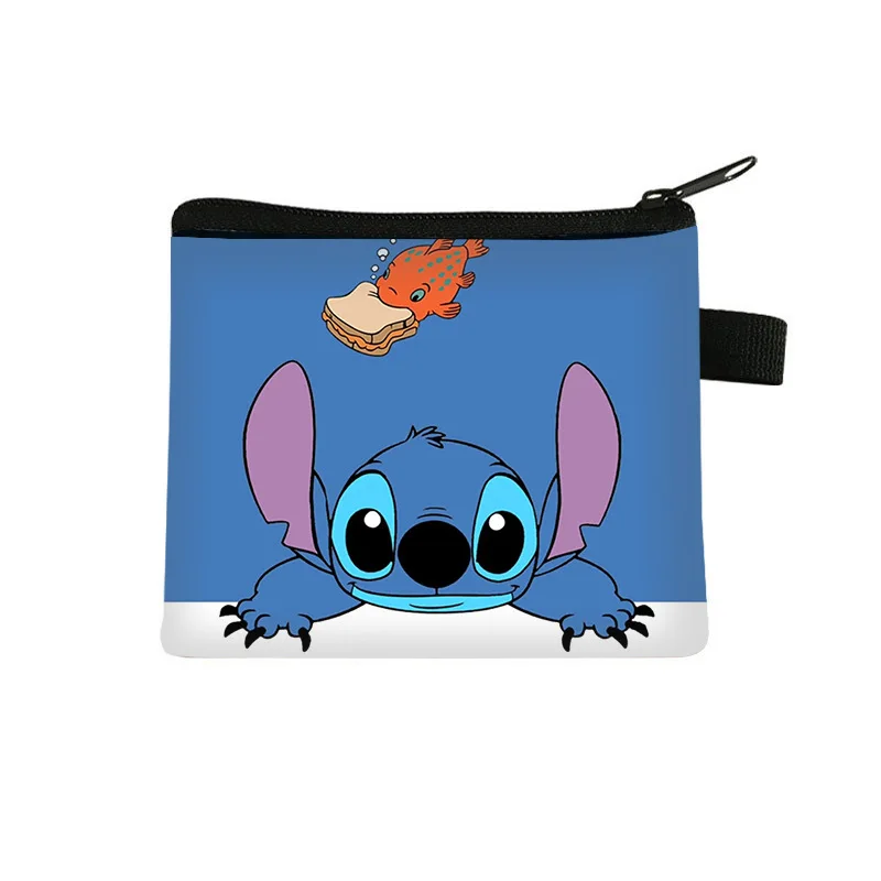 New Anime Stitch Coin Purse Kawaii Lilo Stitch Wallet Cute Angel Storage... - €4,22 EUR