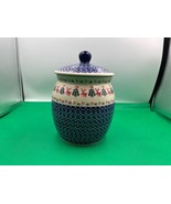 Polish Pottery BOLESLAWIEC Christmas Reindeers Canister - €85,82 EUR