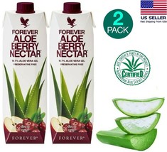 2 Pack Piezas Forever Living Aloe Berry Nectar All Natural 33.8 fl oz. 1 Liter - £30.77 GBP