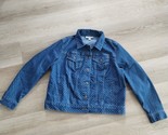 New NWOT Woman Within Button Up Jacket Womens 12W Blue Polka Dot Denim S... - $19.79