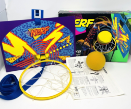 Vintage 1992 Complete Nerf Pro Hoop Door Basketball Foam Ball  Kenner Ne... - $49.99