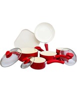 Oster Cocina San Jacinto Aluminum Cookware Set in Red Speckled Finish, S... - £75.09 GBP