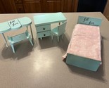 Vogue Jill / Jan Doll Bed Desk Chair vanity Set Furniture Blue 1957 RARE... - $197.95