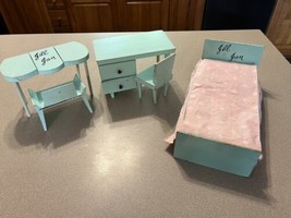 Vogue Jill / Jan Doll Bed Desk Chair vanity Set Furniture Blue 1957 RARE... - £155.50 GBP