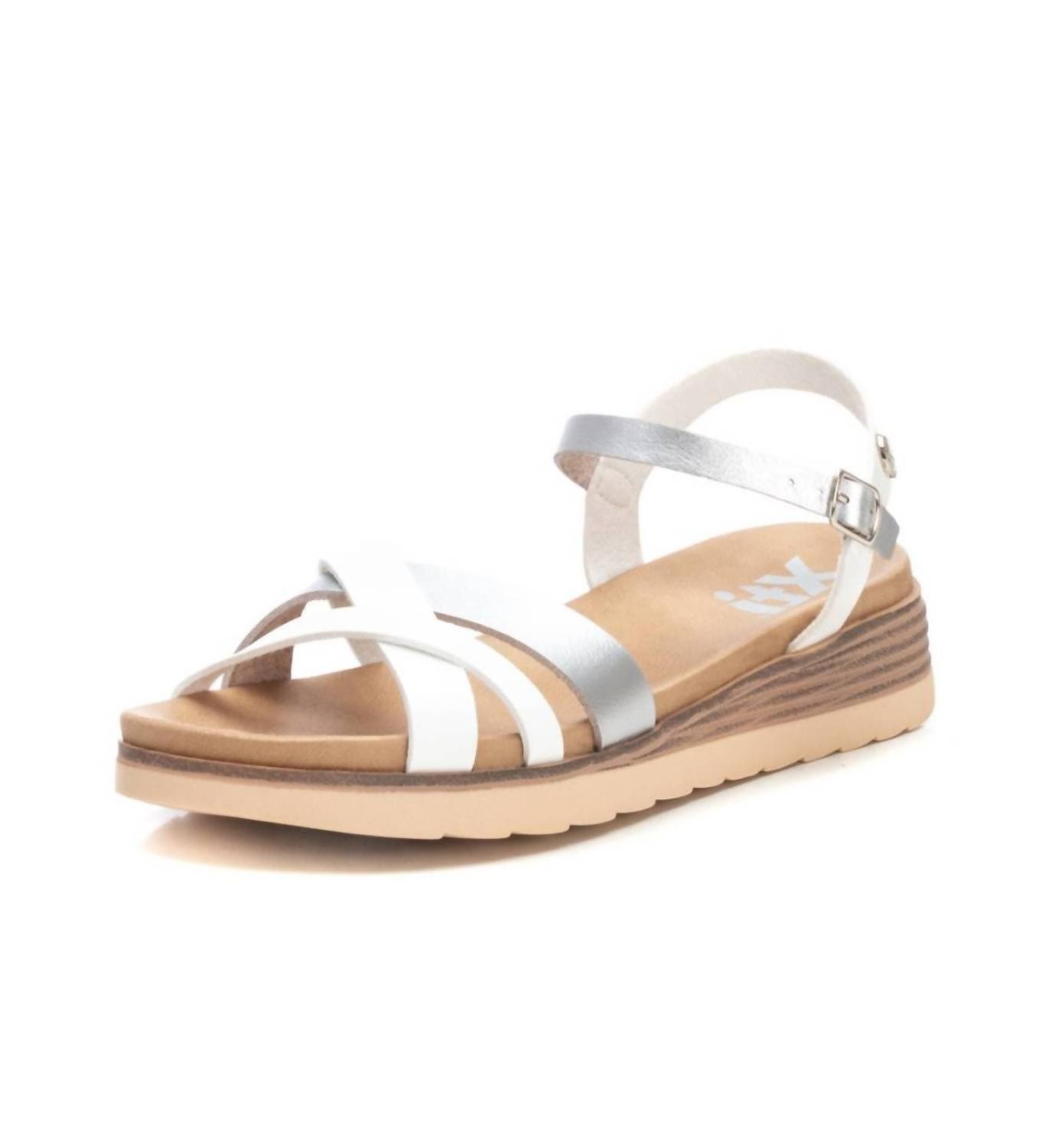 Xti Women&#39;s Low Wedge Strappy Sandals White - $64.00