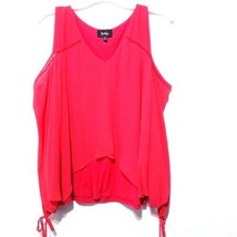 Womens By &amp; By Coral Peek Shoulder Sheer Long Sleeve Blouse. XL - $11.64