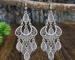 Ow water drop pendant earrings for women long antique silver color elegant earring thumb155 crop