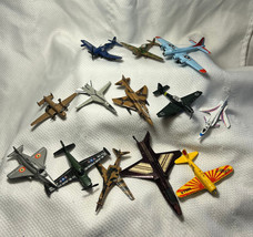 Vtg Mixed Brand Lot Of Diecast Toy Military Airplane Jets Airforce Navy Marines - £31.89 GBP