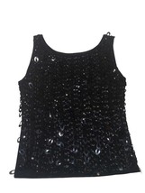 Unbranded Women&#39;s Thank-Top Ultra Sparkle Sequined Evening Crop  Black S... - £10.45 GBP