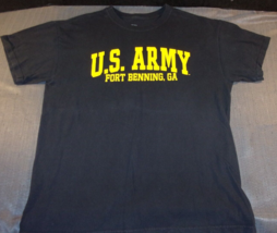 J-AMERICA Sportswear U.S. Army Fort Benning, Ga Large Black T-SHIRT - £21.82 GBP