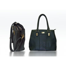 Black Shoulder Bag Handbag Faux Leather Handbag with Glitter Evening Bag - $34.44