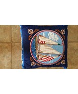 Blue Nautical Vintage lap blanket plus two pillows three blanket repairs - $29.00