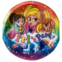 Girls Party Paper Lunch Plates Multicolor Rainbow Tableware Decor Birthd... - $90.77 MXN