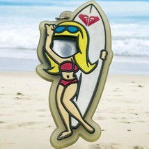 Surfer Girl Photo Rubber Keychain Magnet Beach Vacation Surfing - $10.28