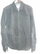 MBX Denim Wear Mens Sz L Slim Fit Black/White Printed Long Sleeve Button... - £18.86 GBP
