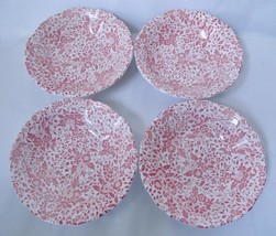 Vintage Open Home Chintz Stoneware 4 Bowls Soup Salad Cereal Dusty Rose ... - $59.99