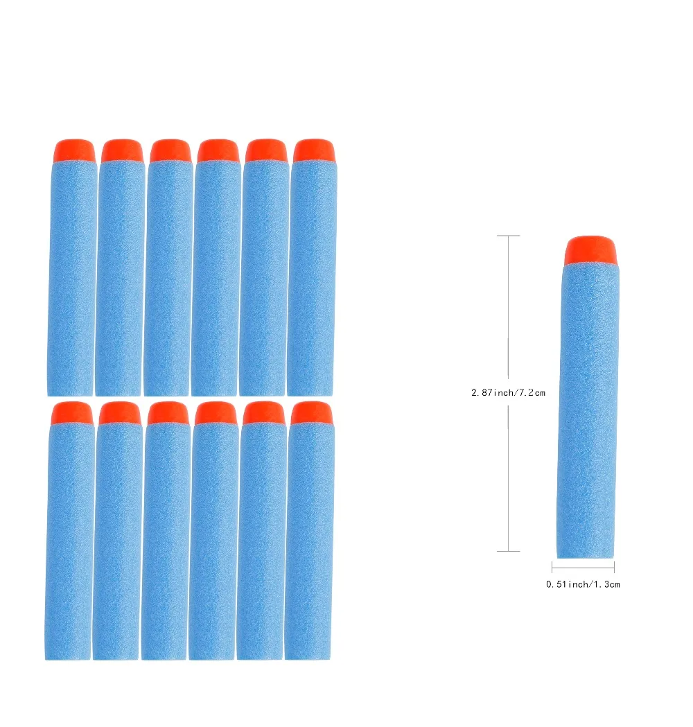 Sporting 100PC For Nerf Bullets Soft Hollow Hole Head 7.2cm Refill Darts Toy A B - £25.73 GBP