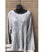 Nwt Avenue Womens Sweater Plus Sz 26/28 silver Gray Knit Shimmer Metalli... - £18.62 GBP