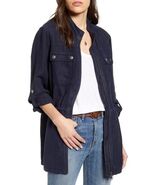 Treasure &amp; Bond Women Linen Blend Field Jacket Navy Night XS - $34.84 CAD