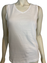 Chicos Women&#39;s Sleeveless V-Neck Knit Top White Size Small - £11.34 GBP