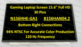 15.6&quot; LCD Display Screen N156HHE-GA1 120Hz Dell Inspiron 5577 7577 7567 7559 - $103.93