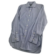 Polo Ralph Lauren Slim Fit Easy Care Men Shirt Blue Button Up15.5 32/33 Medium M - £15.80 GBP