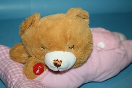 Goffa Teddy Bear 12&quot; Pink PJ Bedtime Baby Pillow Lying Plush Soft Toy No Praying - £10.07 GBP