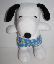 Peanuts Snoopy Dog 12&quot; Blue Flower Metlife Plush Stuffed Swim Trunks Soft Toy - £15.44 GBP