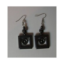 Wholesale Lot 10 New Retro Art Deco Non-Magnetic Hematite Square Dangle Earrings - £18.11 GBP