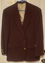 Bill Blass 100% Worsted Wool Blazer/Sportcoat Sz 42L Burgundy USA Made NWT - £48.07 GBP