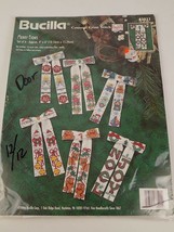 Vintage 1996 Bucilla Merry Christmas Bows Counted Cross Stitch Kit New 83511 - $11.65