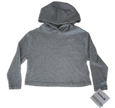 HURLEY ~ Hooded ~ Long Sleeve Shirt w/Hair Tie ~ Grey Heather ~ Girls&#39; S... - $30.00