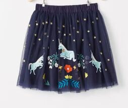Hanna Andersson Make it Magic Girls Unicorn Embroidered Navy Tulle Skirt 3T - $24.00