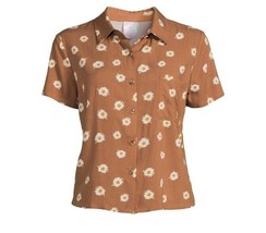 No Boundaries ~ Tierra Brown ~ Large (11-13) ~ Daisy ~ Button Up ~ Top ~... - £17.64 GBP