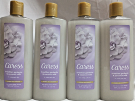 4X Caress Body Wash Brazilian Gardenia &amp; Coconut Milk 18 Oz. Each  - £31.28 GBP