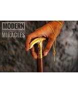 Brass Handle Vintage Style Wooden Shaft Walking Cane Stick Victorian Sty... - £29.55 GBP