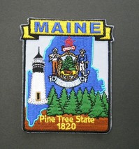 Maine USA Map Embroidered Patch Pine Tree State US 2.75 x 3.5 inches - £4.39 GBP